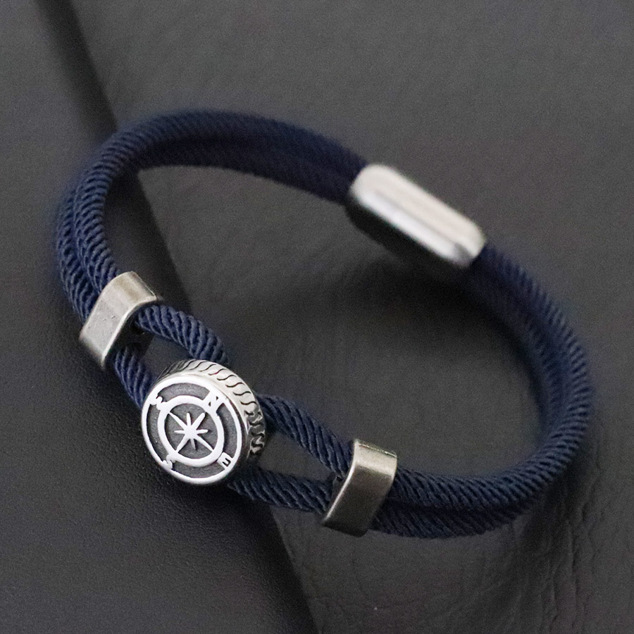 Compass Lensatic - Pulsera de brújula náutica estilo pirata