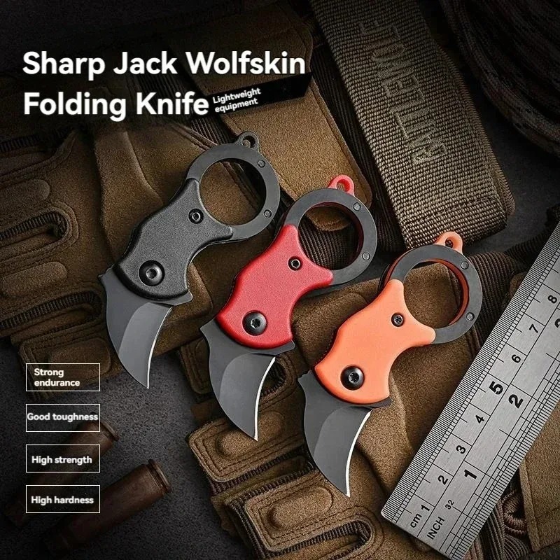 Bushcraft Knife Fixed - Mini Navaja de Bolsillo con Llavero,