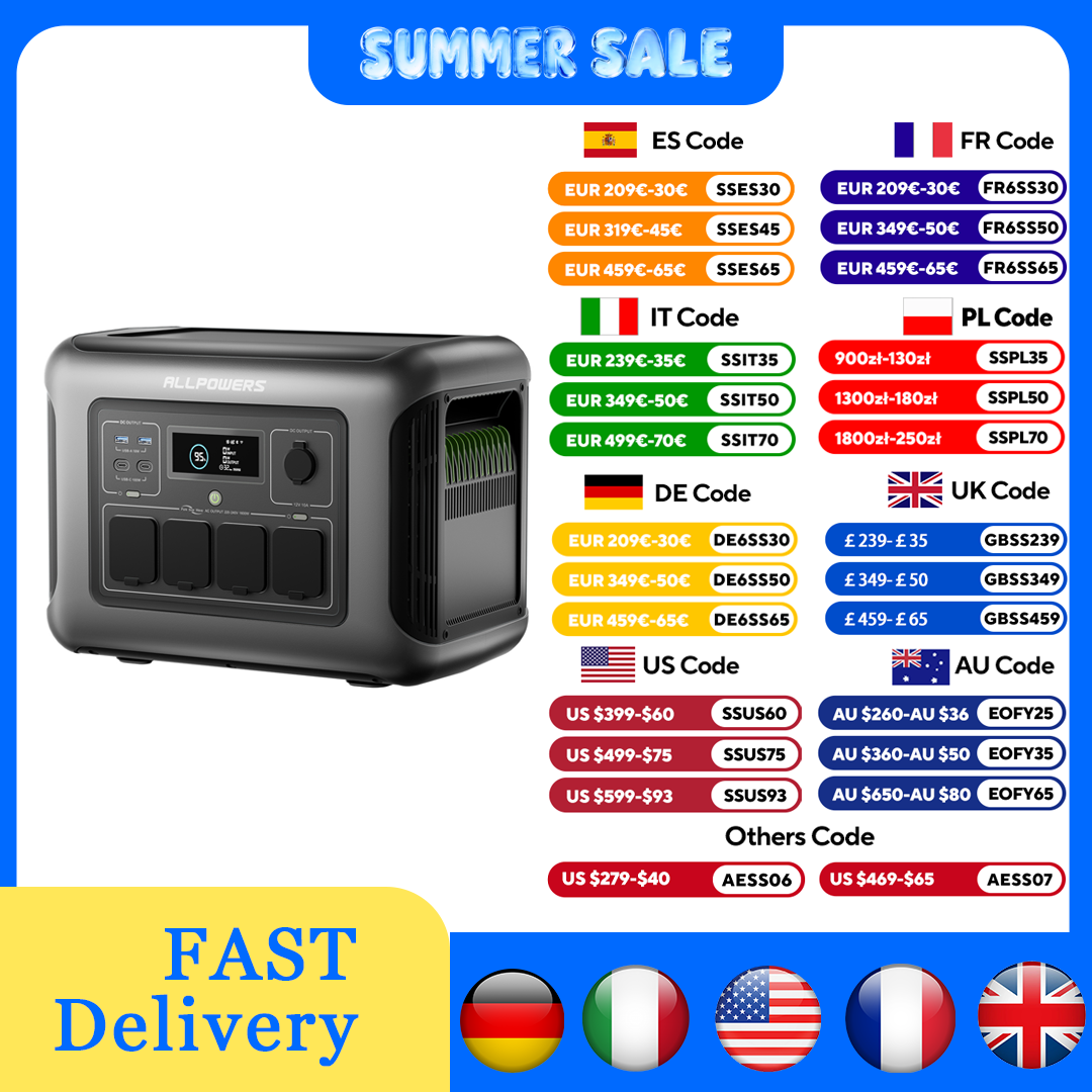 Solar Emergency Charger - ALLPOWERS-estación de energía portátil R1500 LITE,