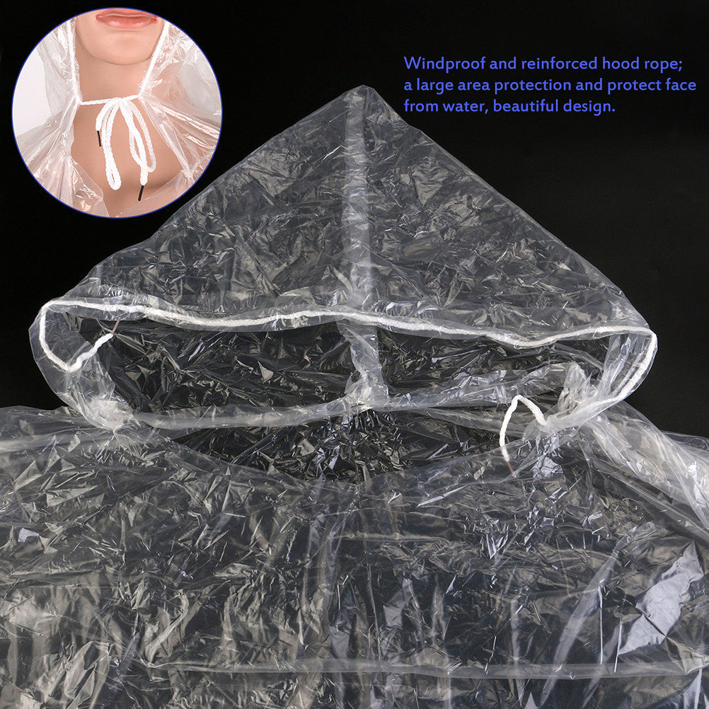 Emergency Poncho Rain - 10 piezas de impermeables desechables para