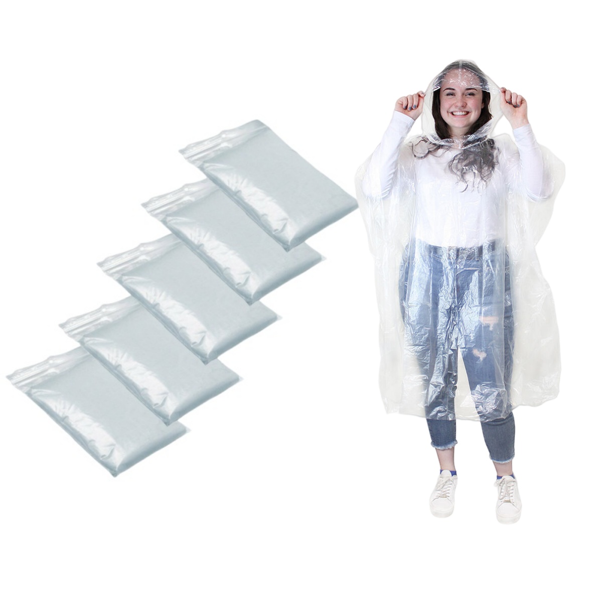 Emergency Poncho Rain - Chubasquero impermeable desechable para adultos, Poncho