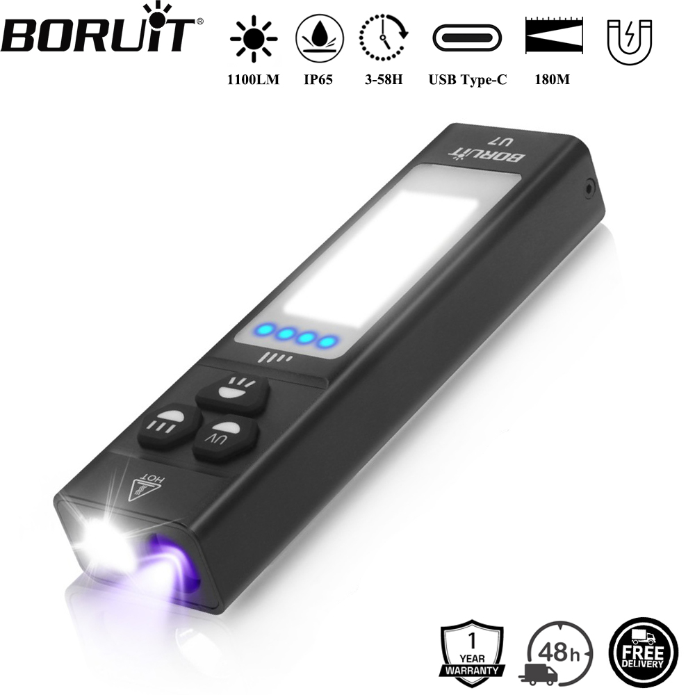BORUiT U7 UV LED EDC linterna  - Fishing Kit Compact reseña y precio