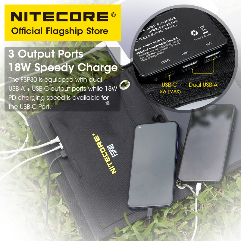 NITECORE-Panel Solar portátil  - Solar Emergency Charger reseña y precio