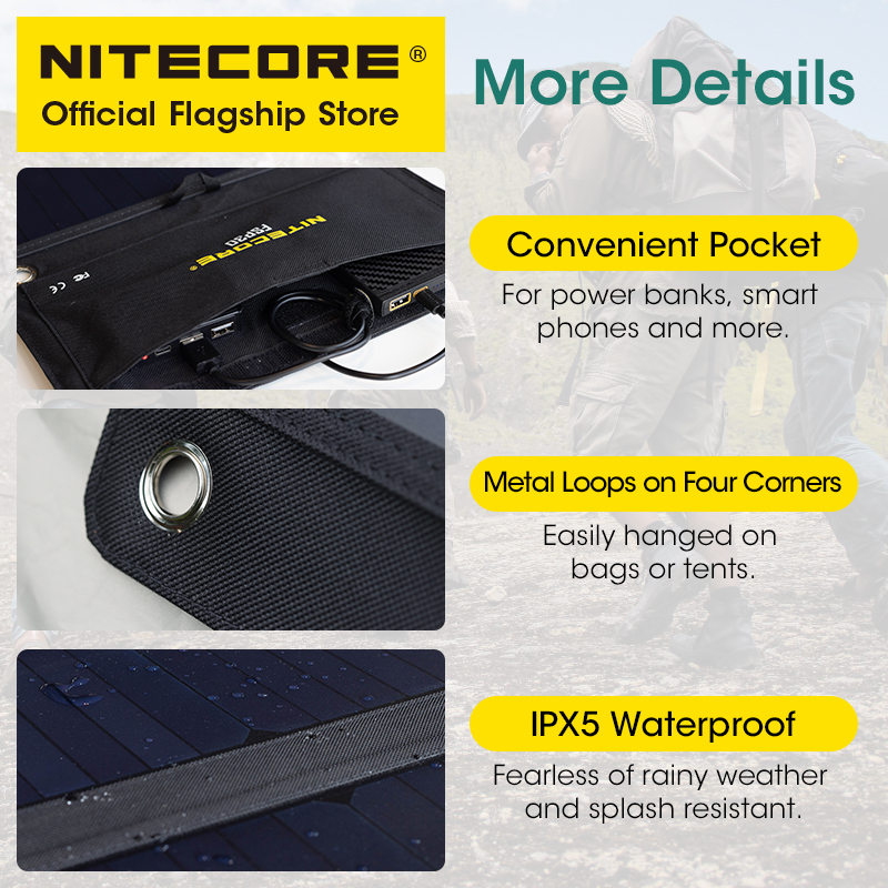 NITECORE-Panel Solar portátil  - Solar Emergency Charger reseña y precio